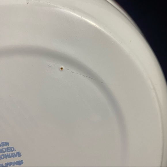 Pottery Barn Enamelware Serving Bowl White w/ Red Rim Retro - Picture 5 of 7